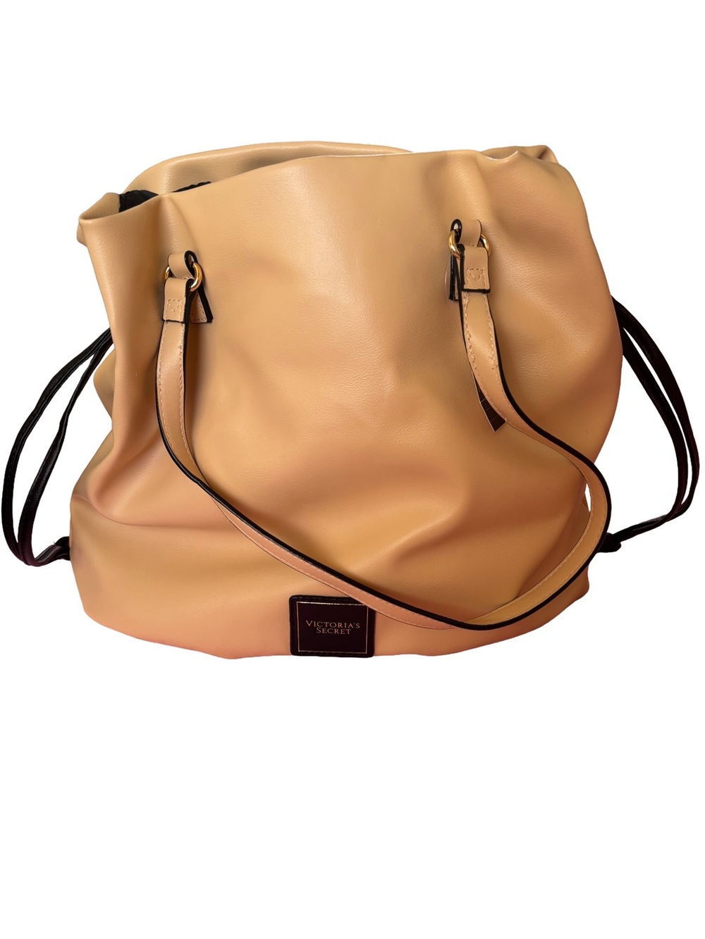 NWT Victoria’s Secret Beige Side Cinch Drawstring Medium Tote Bag